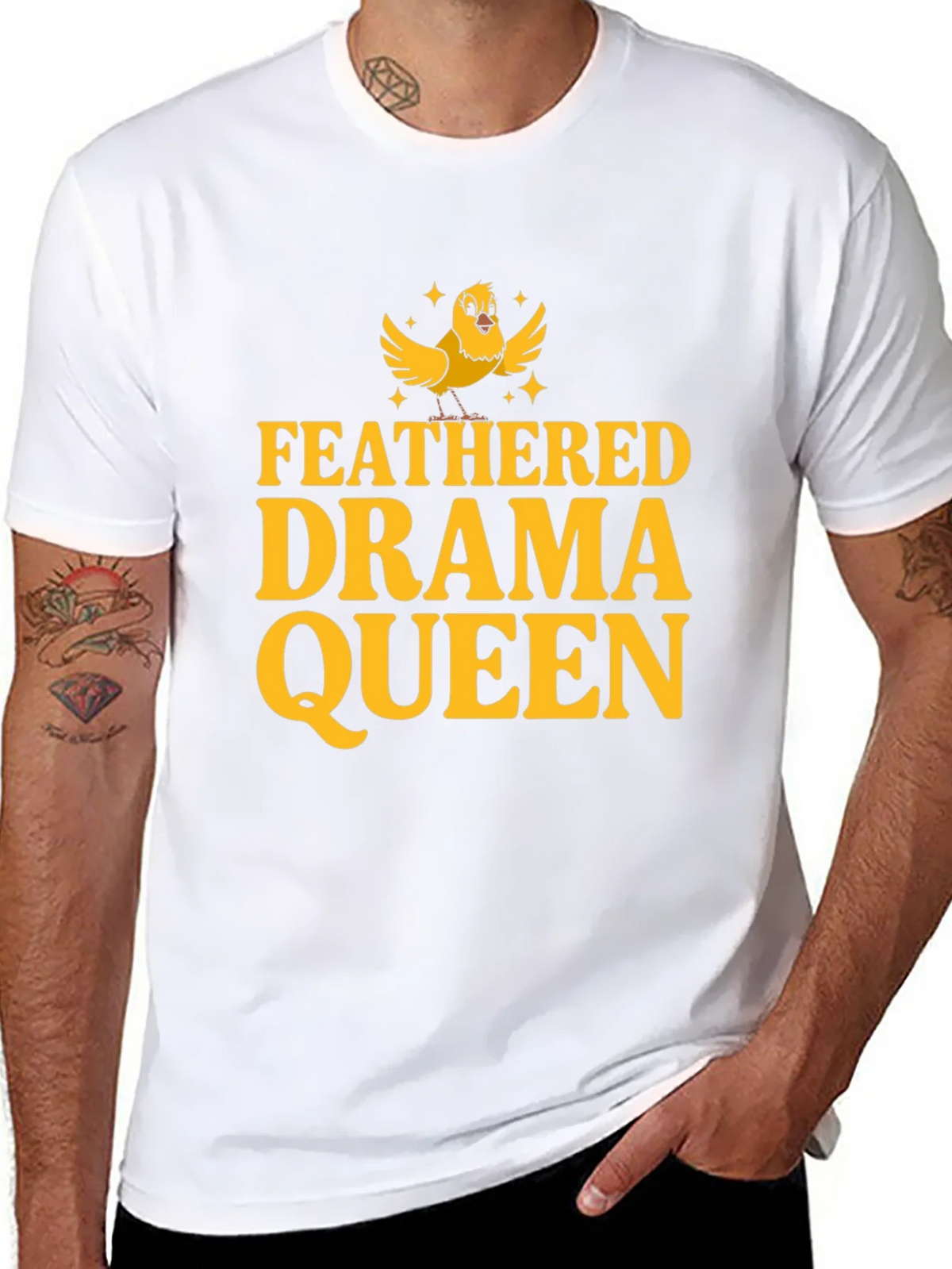 Feathered Drama Queen Black T-Shirt