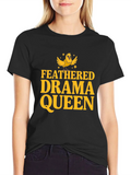Feathered Drama Queen Black T-Shirt